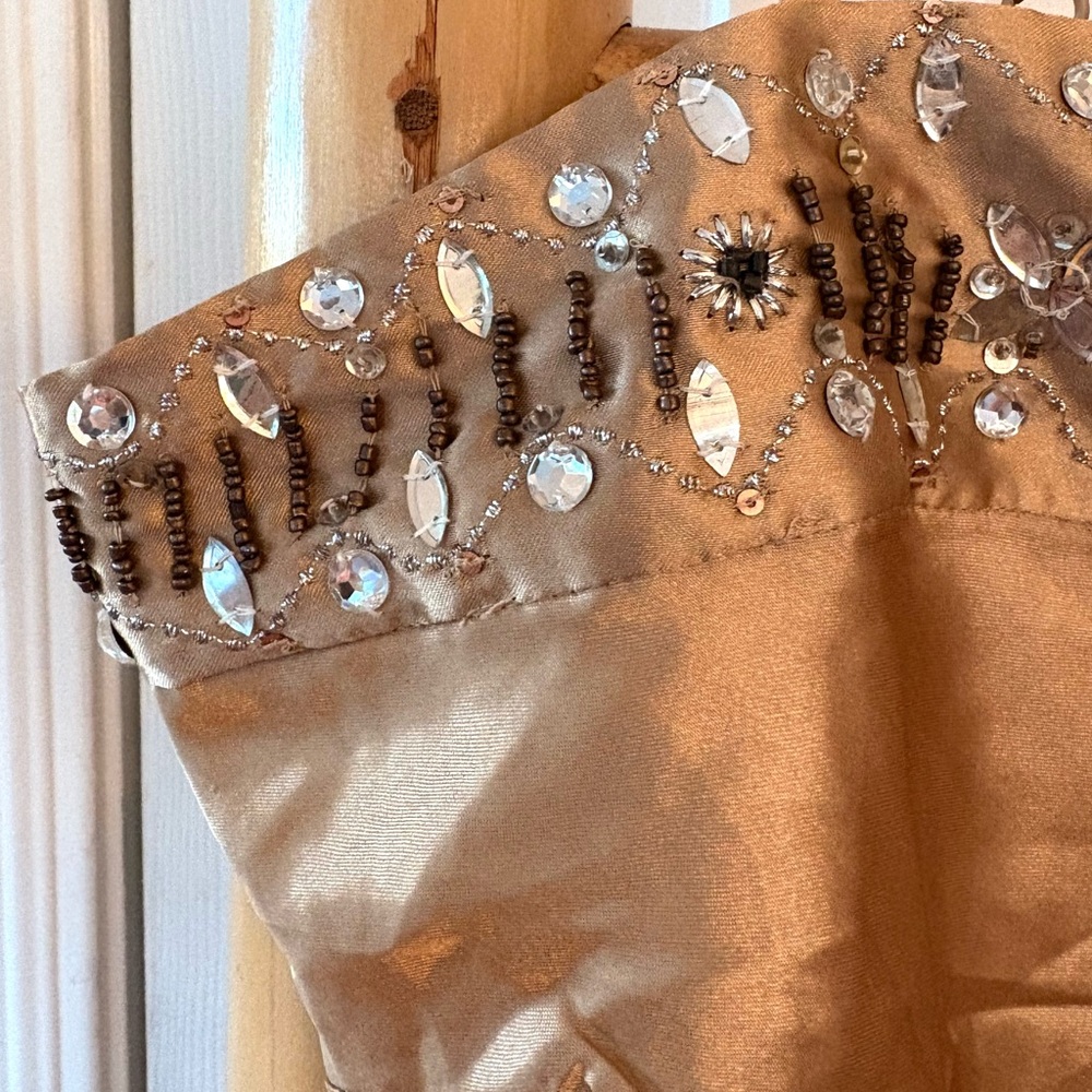 Nordstrom Satin Camisole by Caslon in Gold with Embellishments. Size XL. New!